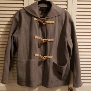 Ralph Lauren Gray Pea Coat with Tan Accents